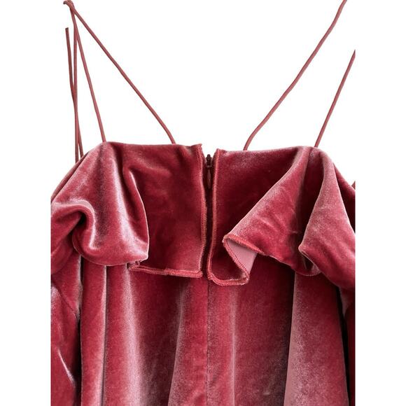 Self-Portrait Pink Velvet Blouse with black lace and bows around cuffs. - Picture 9 of 13